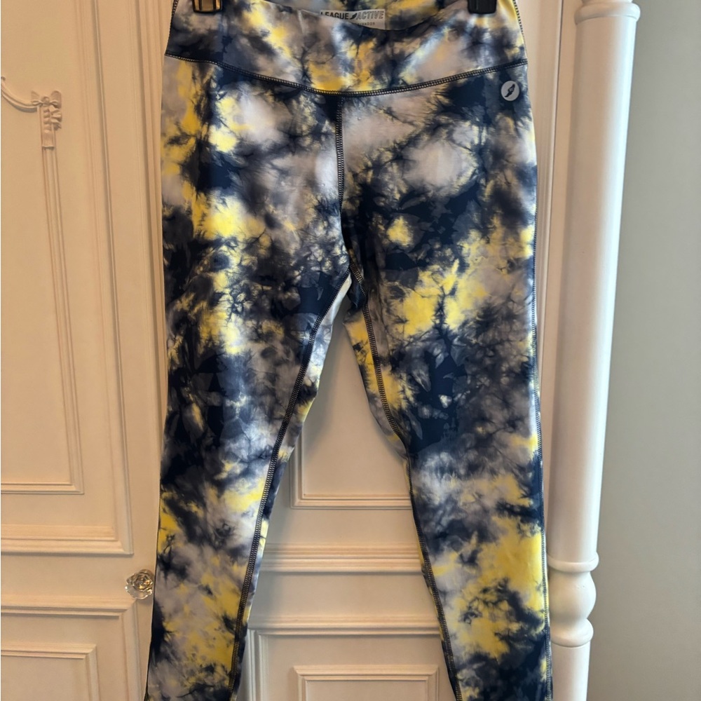 League Maize and Blue Tie-Dye Leggings